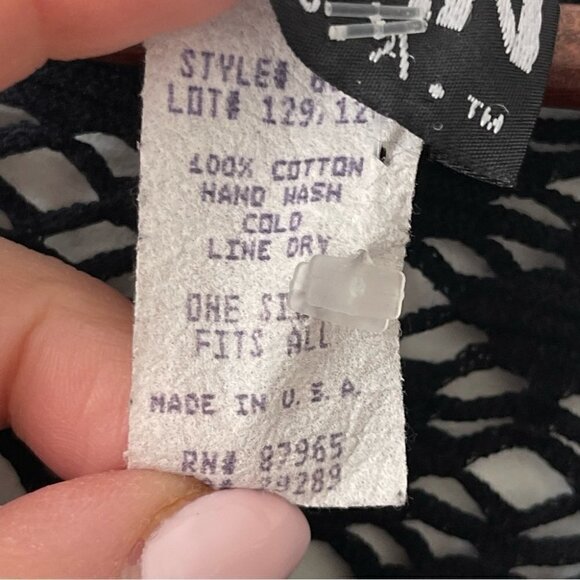 Vintage ELAN USA Crochet Beach Coverup OS Black - Picture 5 of 7